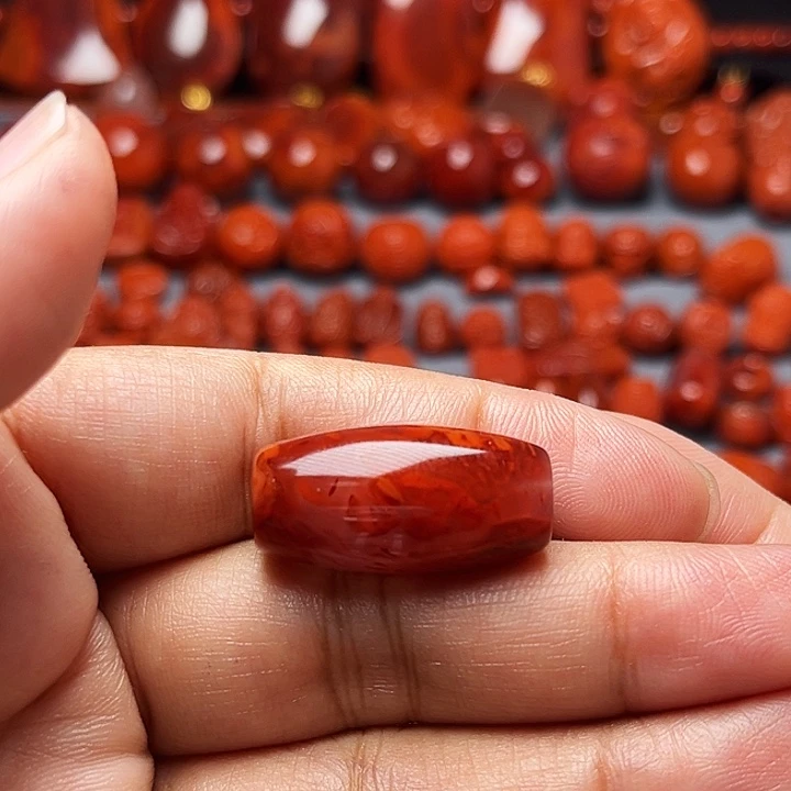 南红玛瑙未镶嵌配饰火焰纹勒子直径13.3mm