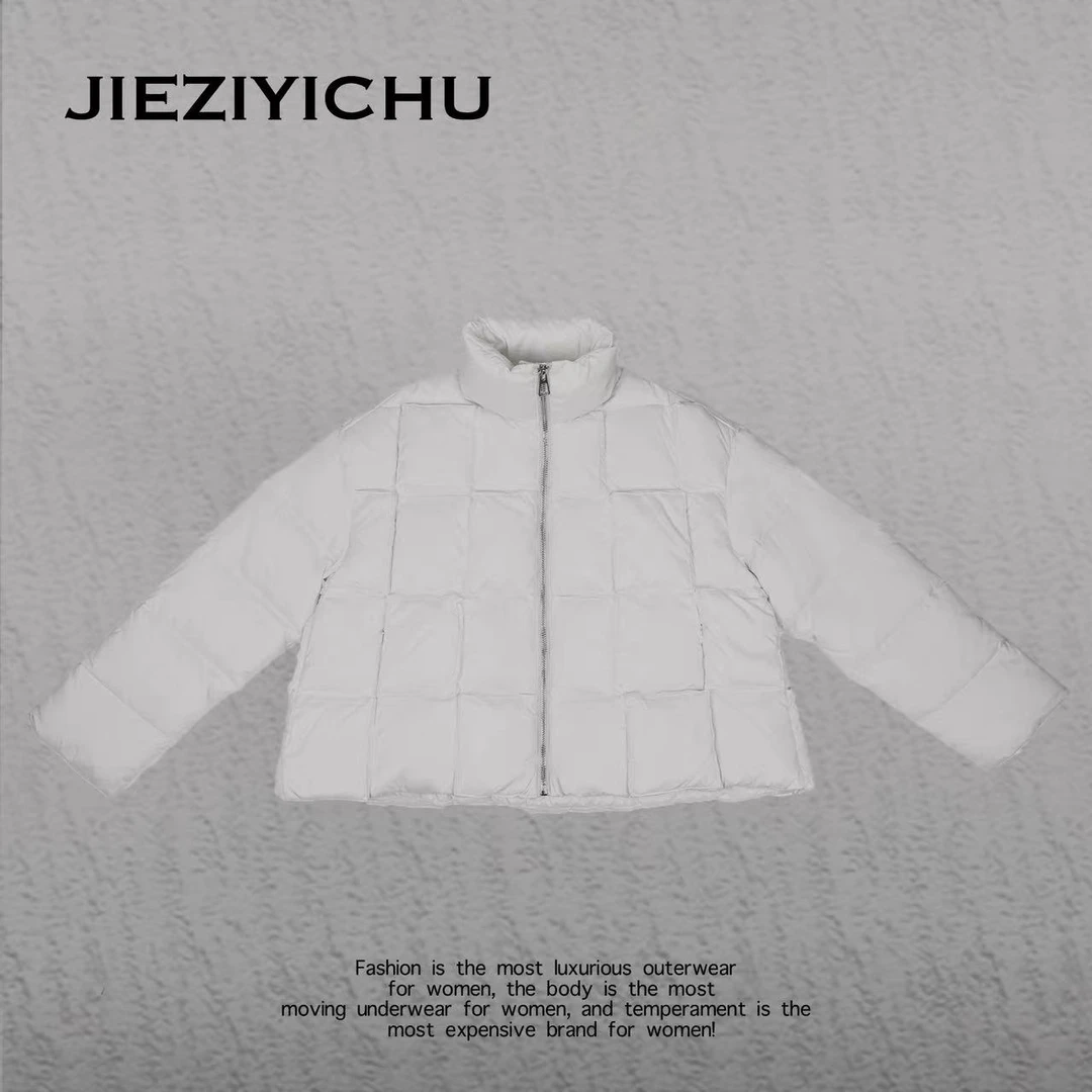 【 洁子推荐 】2024冬季241691新款立领休闲压格纯色羽绒服JZYC