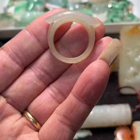 和田玉（糖玉）戒指未镶嵌用****6