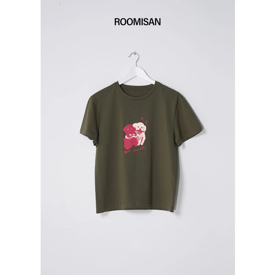 ROOMISAN25SS/【鼎级长绒棉“好朋狗”印花T恤】25417