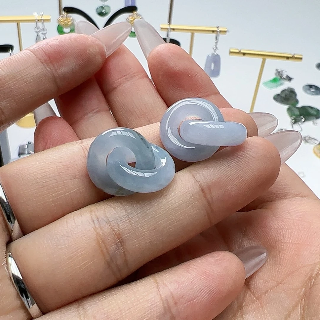 未镶嵌翡翠耳饰长*天然缅甸A货翡翠