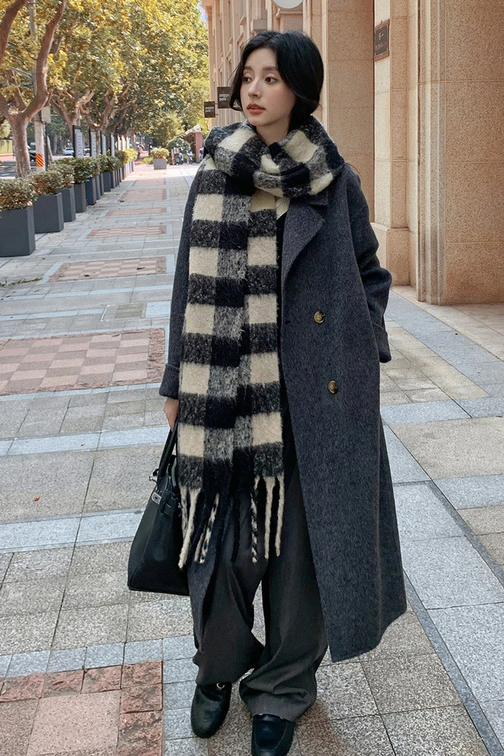 2025新款双面驼绒羊毛大衣女秋冬高级感高贵气质大衣