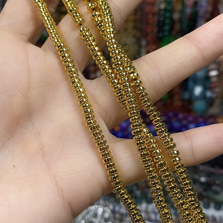 玛瑙/玉髓未镶嵌珠宝半成品黑胆石卡4mm（2条）