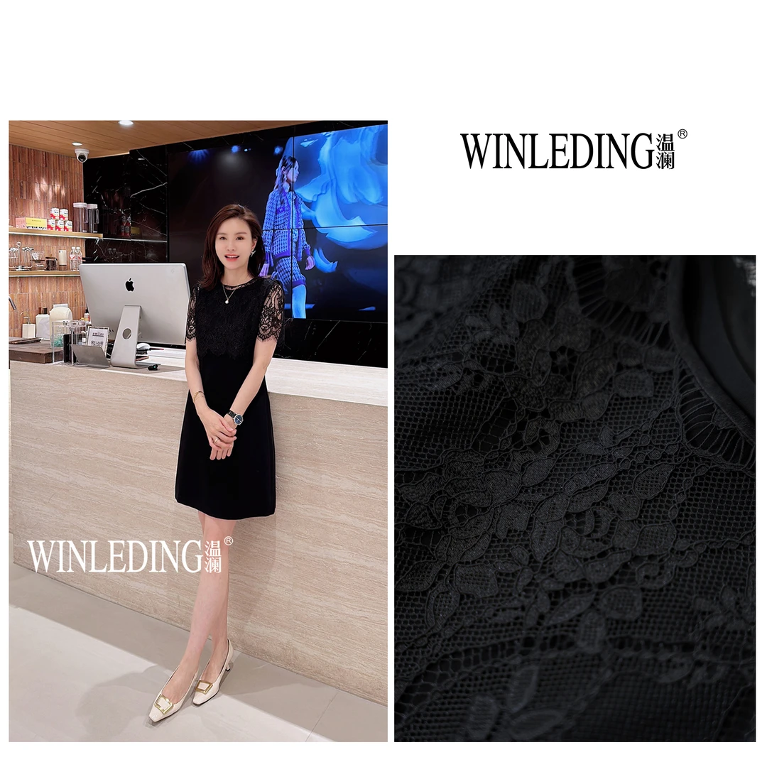 【温澜服饰】“雅韵”蕾丝披肩连衣裙40604
