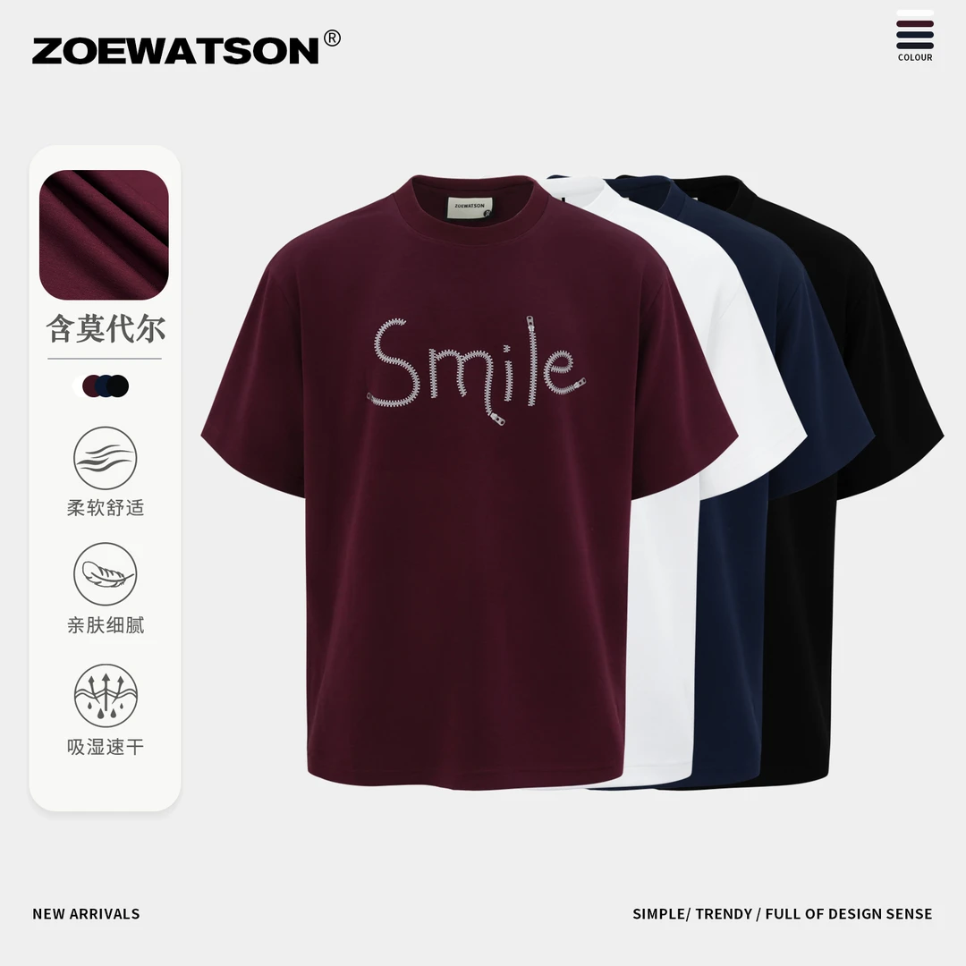 【SMVP Tiberian】ZOEWATSON短袖夏季刺绣情侣短袖T恤柔软潮流Z2758