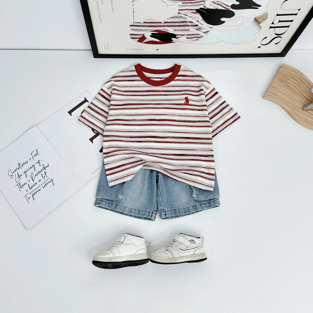 儿童短袖T恤夏季男童上衣2025新款宽松宝宝 BQ25601N悠悠童话童装