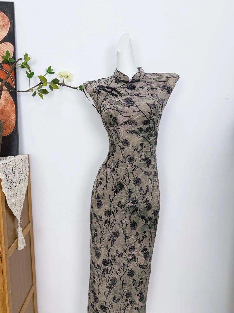 【梦语】夏季复古时尚新中式港工旗袍御姐气质绝美长款连衣裙日常