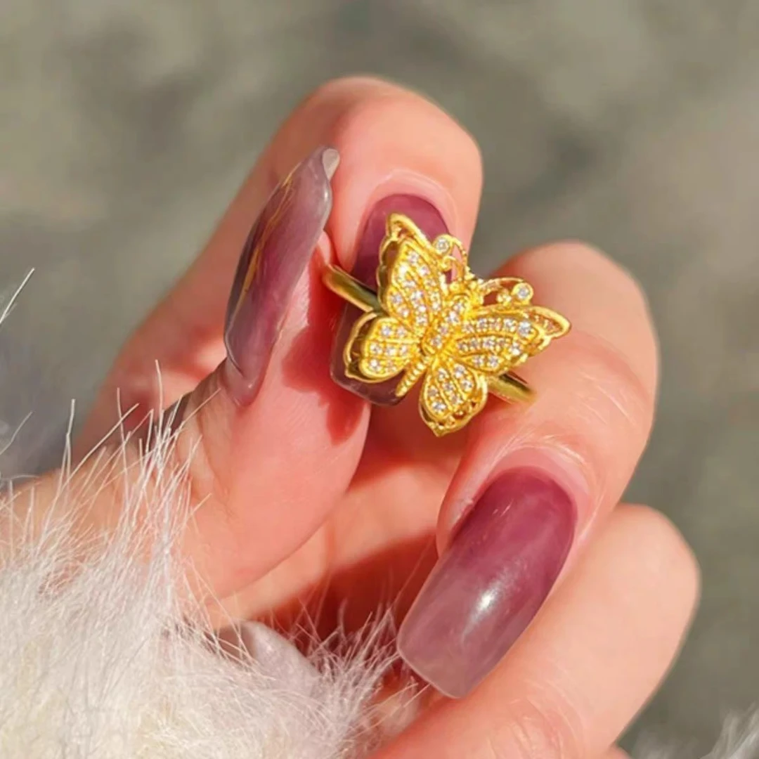 【新年专享】18K满钻蝴蝶戒指 百搭经典款