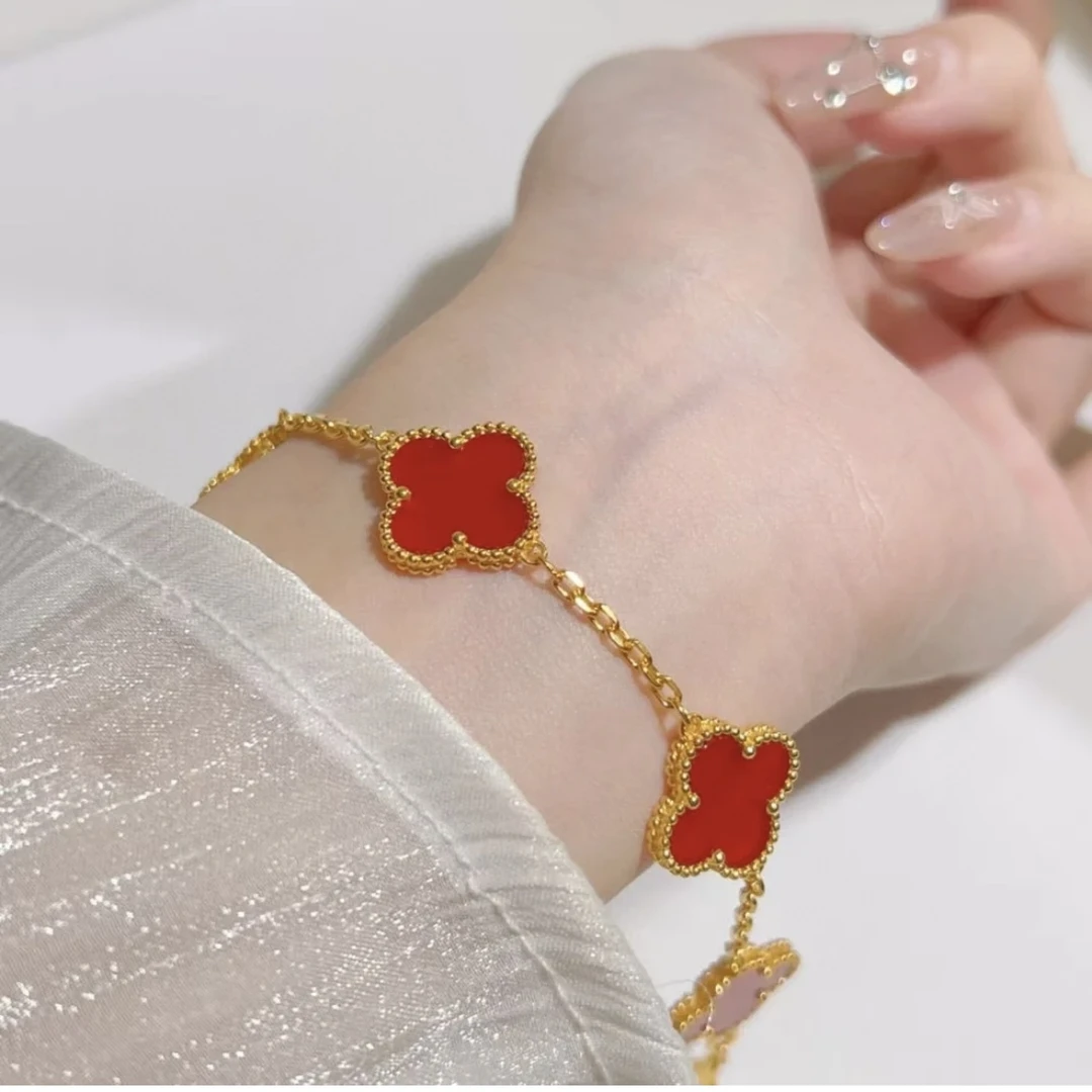 足金999真金纯黄金古法五花手链（最长16cm）