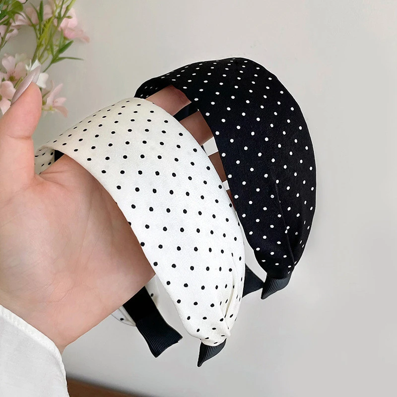 清新百搭外出复古小宽边韩风布艺洋气头箍女波点头饰时尚简约