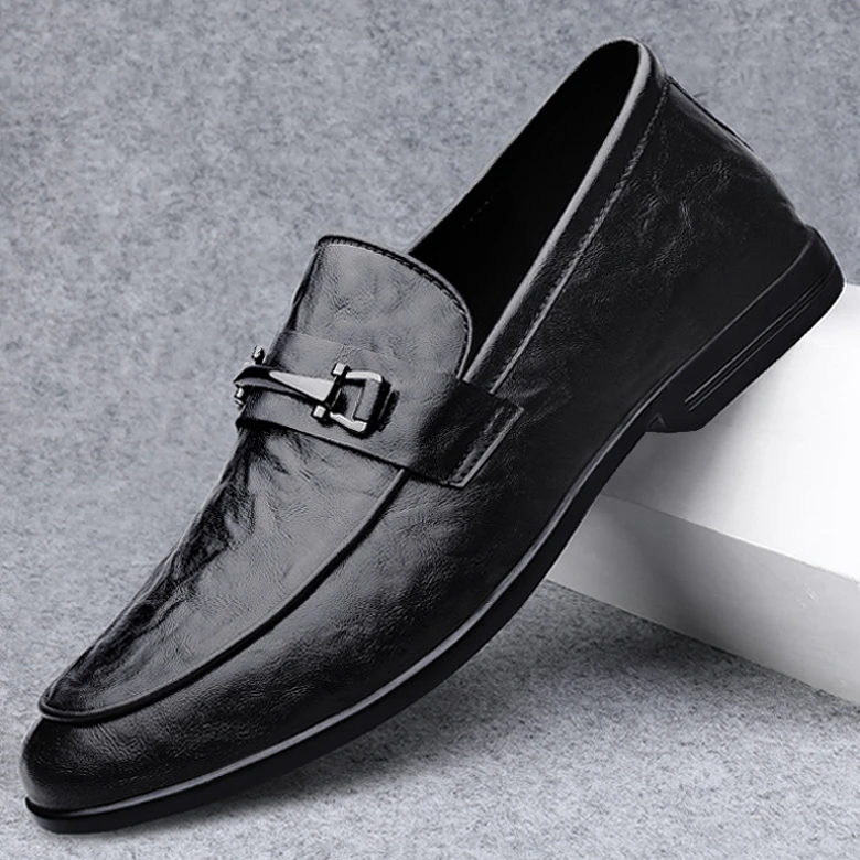 男士豆豆鞋百搭鞋子男款夏季透气软皮软底小皮鞋一脚蹬爆款休闲鞋