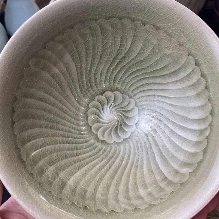 壶天***m耀州窑双面功斗笠碗