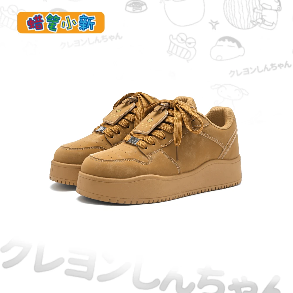 蜡笔小新5厘米厚底增高鞋2025新款秋季挂坠休闲鞋情侣百搭旅游鞋