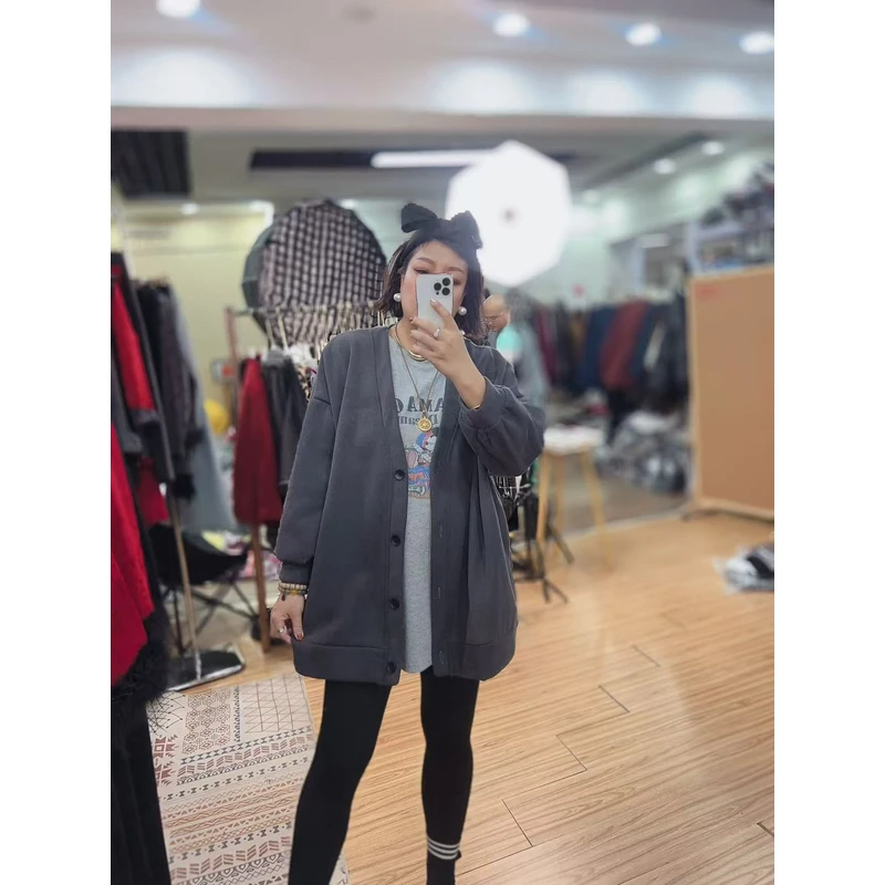 【红人上新】百搭大版时尚简约纯色韩版加绒复合大版外套