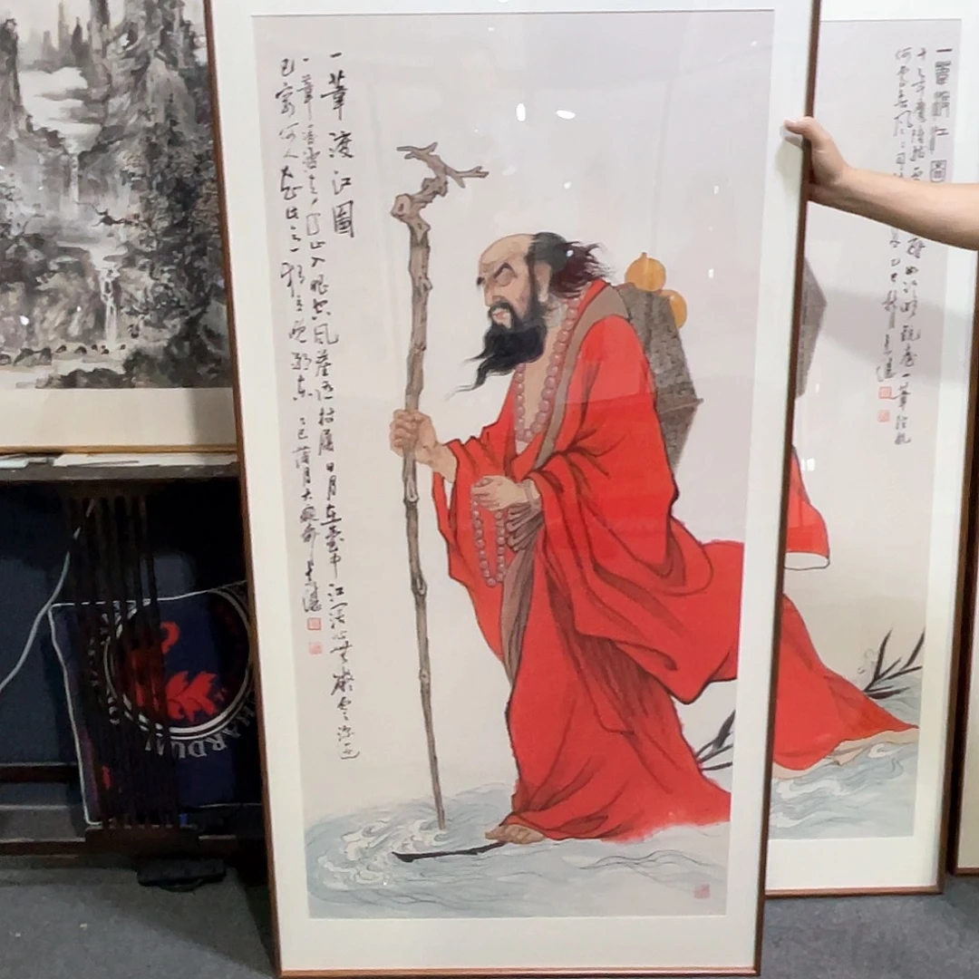 国画手绘画作品带框80/160