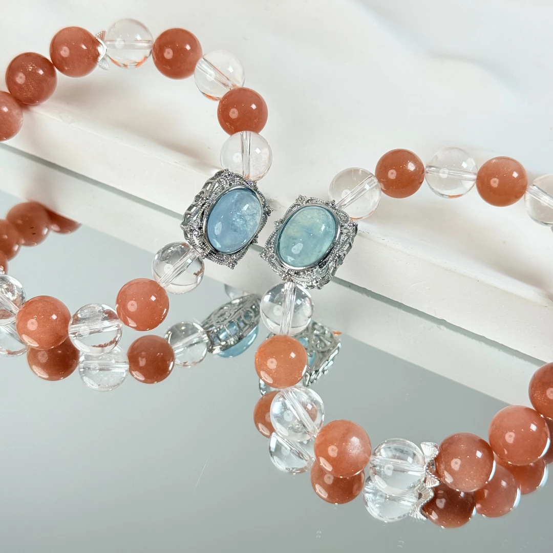 【充电】白水晶太阳石10mm手串面小仙多样性发其一Z