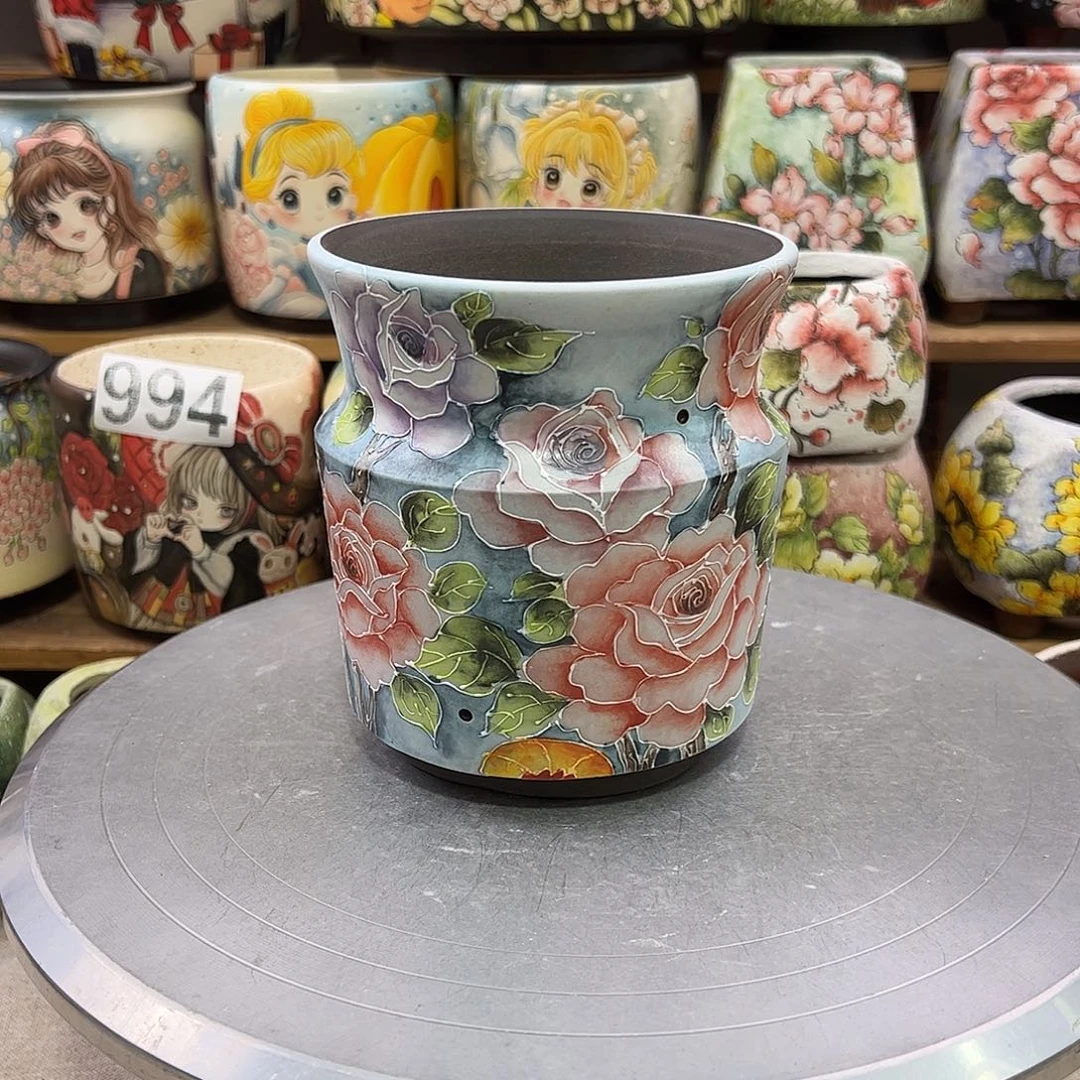 景德镇炫彩手绘口11.5高13.5