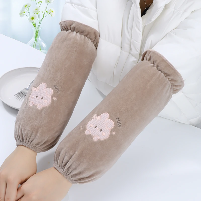 套袖女款秋冬新款女上班防污长款护袖学生工作羽绒服袖口防脏套袖