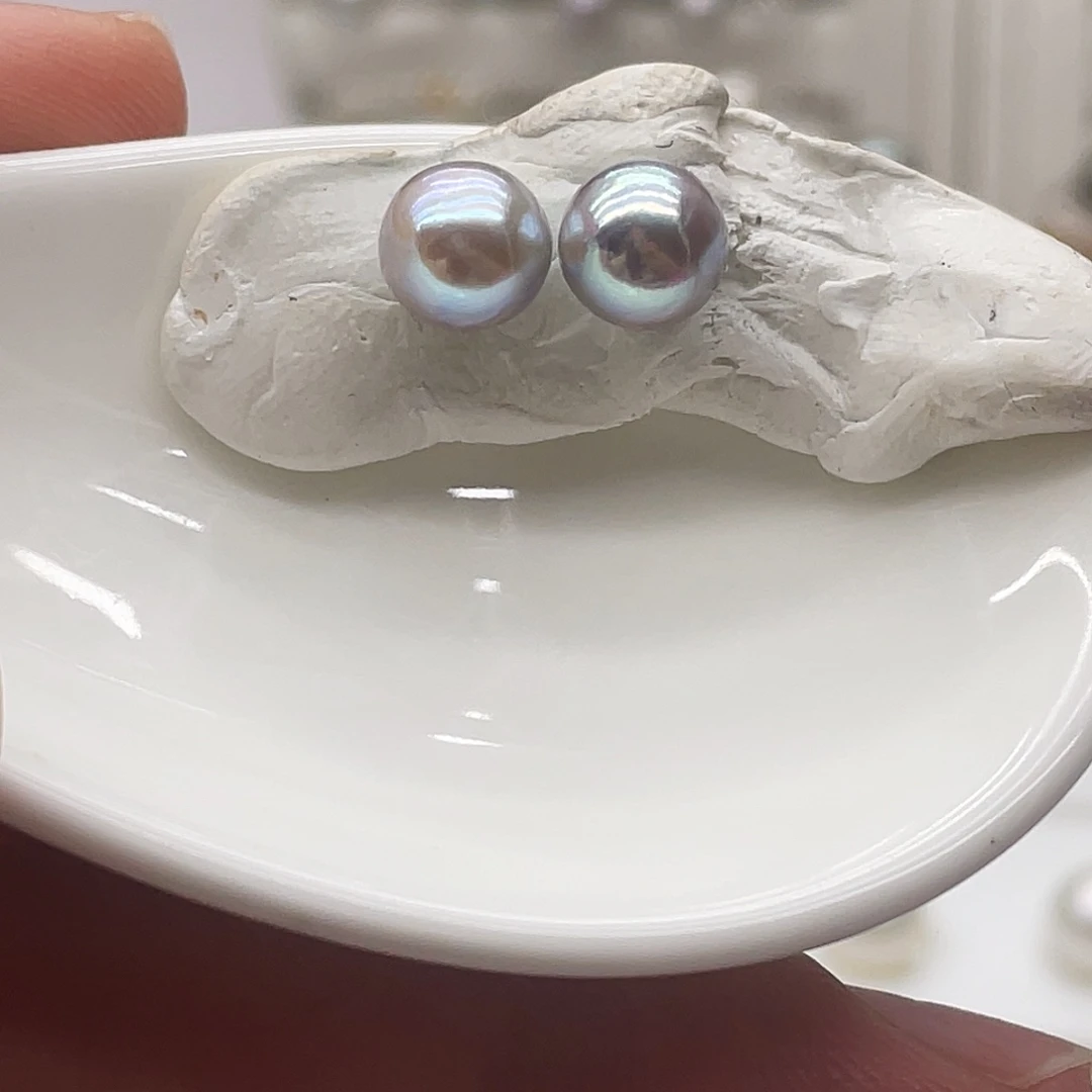 海水珍珠耳饰银S925镶嵌