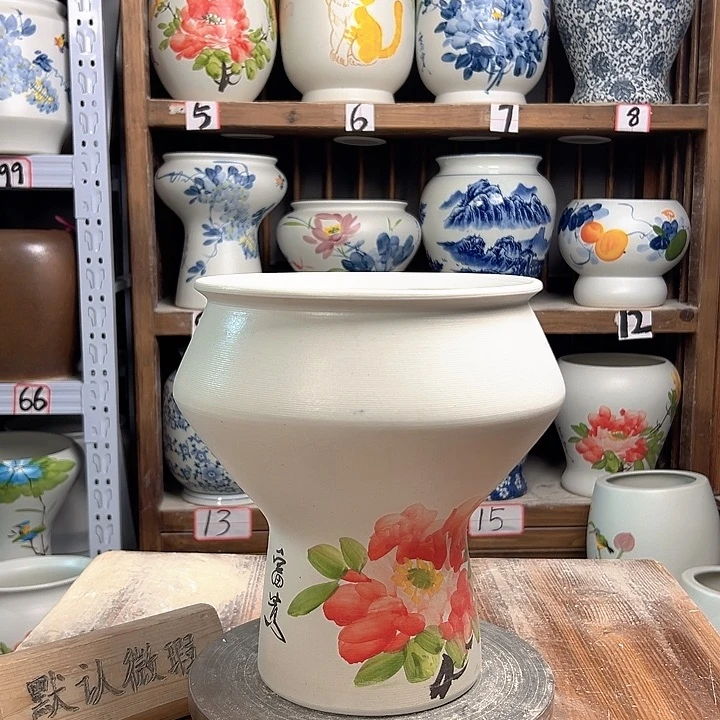 陶高脚牡丹陶瓷陶瓷