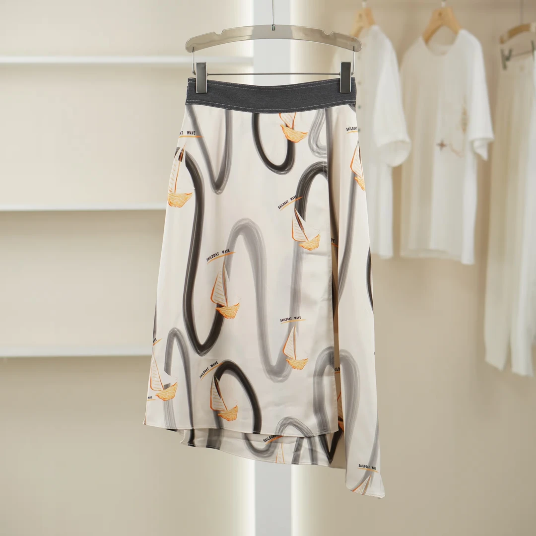 麦迪尚品【LI丽】S273春夏休闲清凉通勤半身长裙白色新款