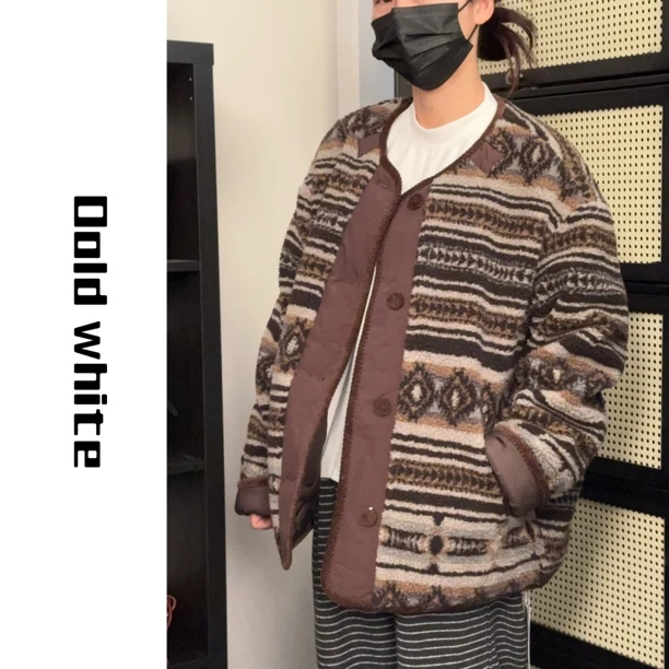 老白家加绒字母原外套夹克毛毛