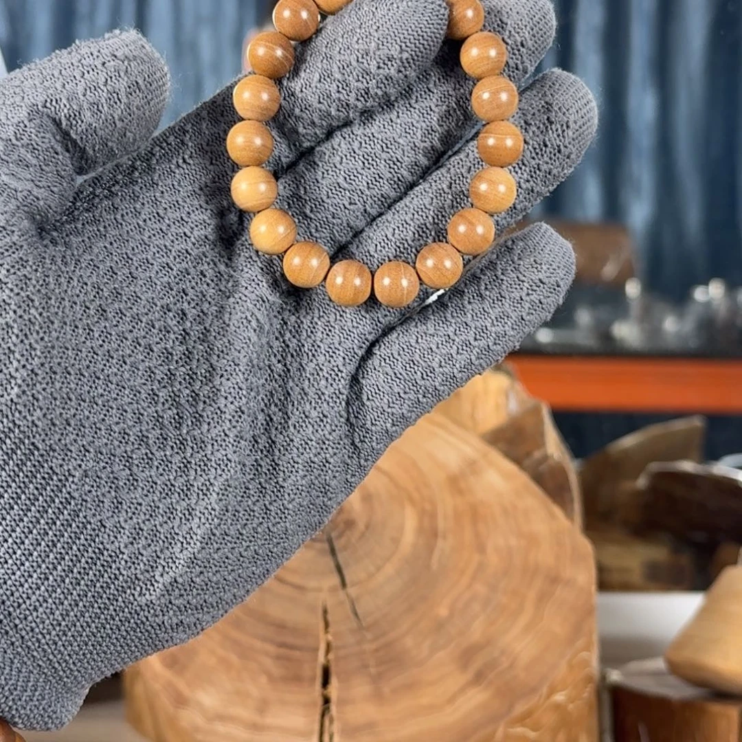 手串/手链檀香木福利王系列十号料“百年虫漏”1.0横黑奶凉醇甜