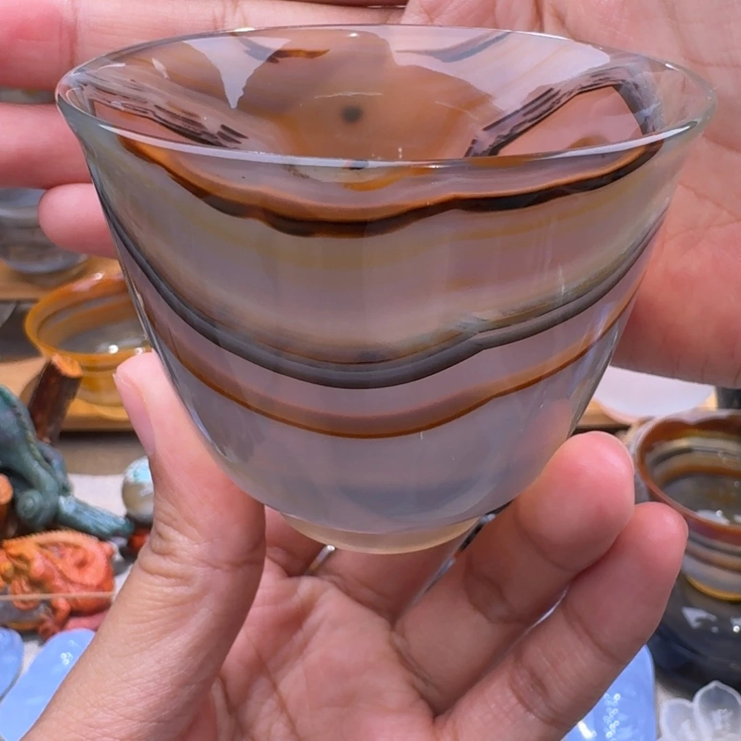 玛瑙/玉髓玛瑙茶杯未镶嵌9*