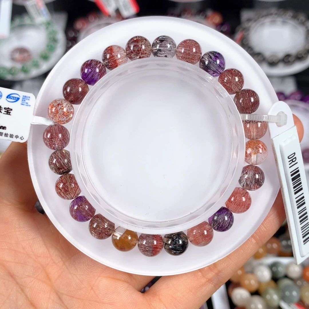 水晶手链未镶嵌唐彩稀有色超七7.8