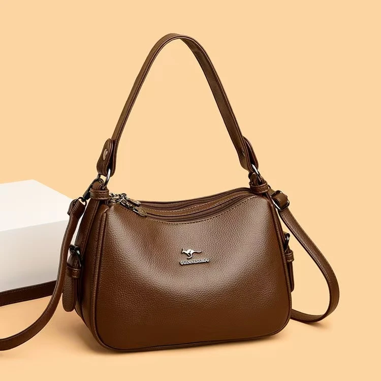 分层款防盗简约风斜挎包女士手袋轻奢休闲斜跨