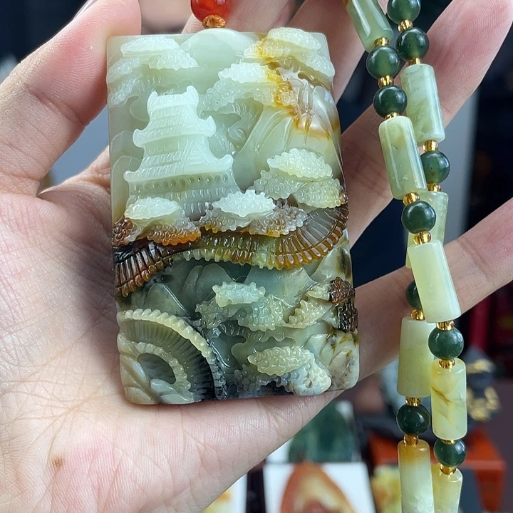 未镶嵌蛇纹石玉颈饰