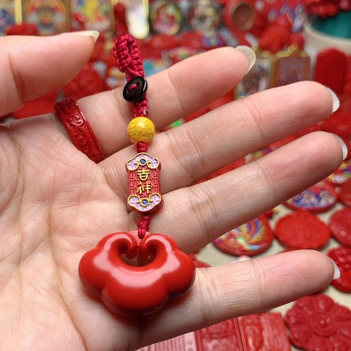 天然辰砂工艺品朱砂钥匙扣