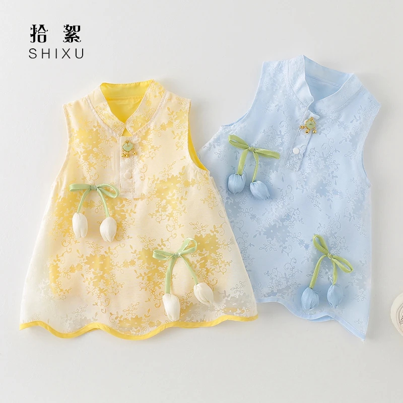 婴儿衣服薄款连体衣夏装女宝宝中国风汉服包屁衣可爱哈衣公主裙子