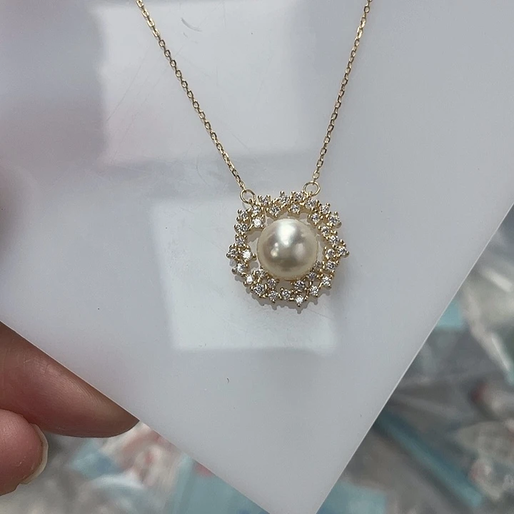 银S925镶嵌海水珍珠颈饰