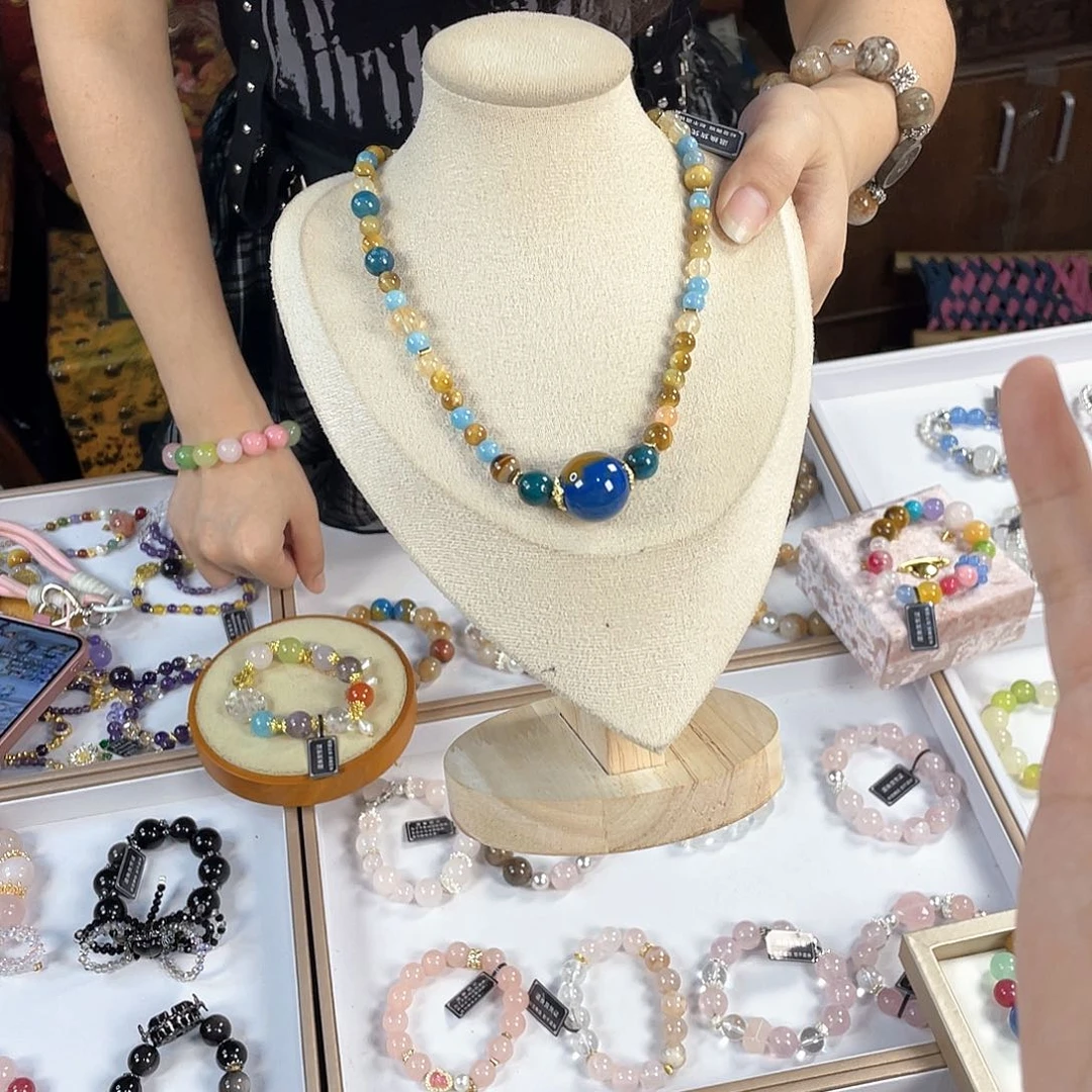 水晶手链银S925镀金镶嵌