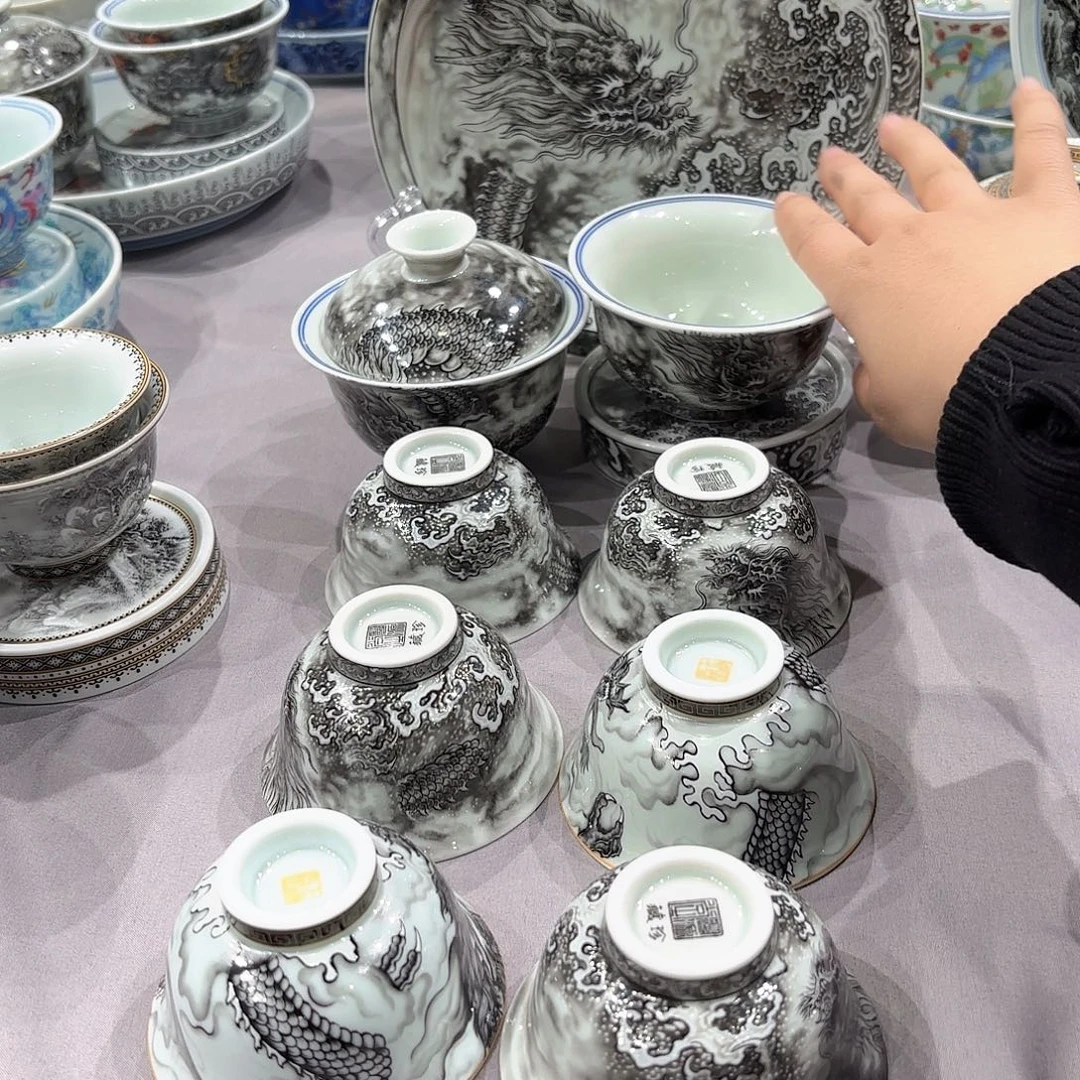 闲***鹤瓷片景德镇陶瓷艺术展