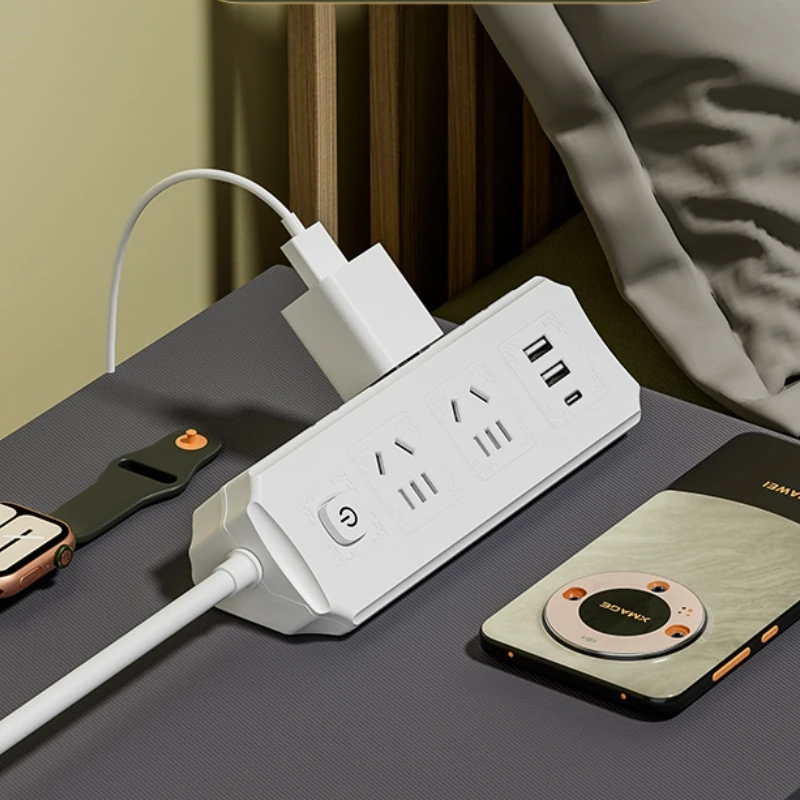 公正品多家用功能插座USB插排插线板带线一转多插位拖线接线板