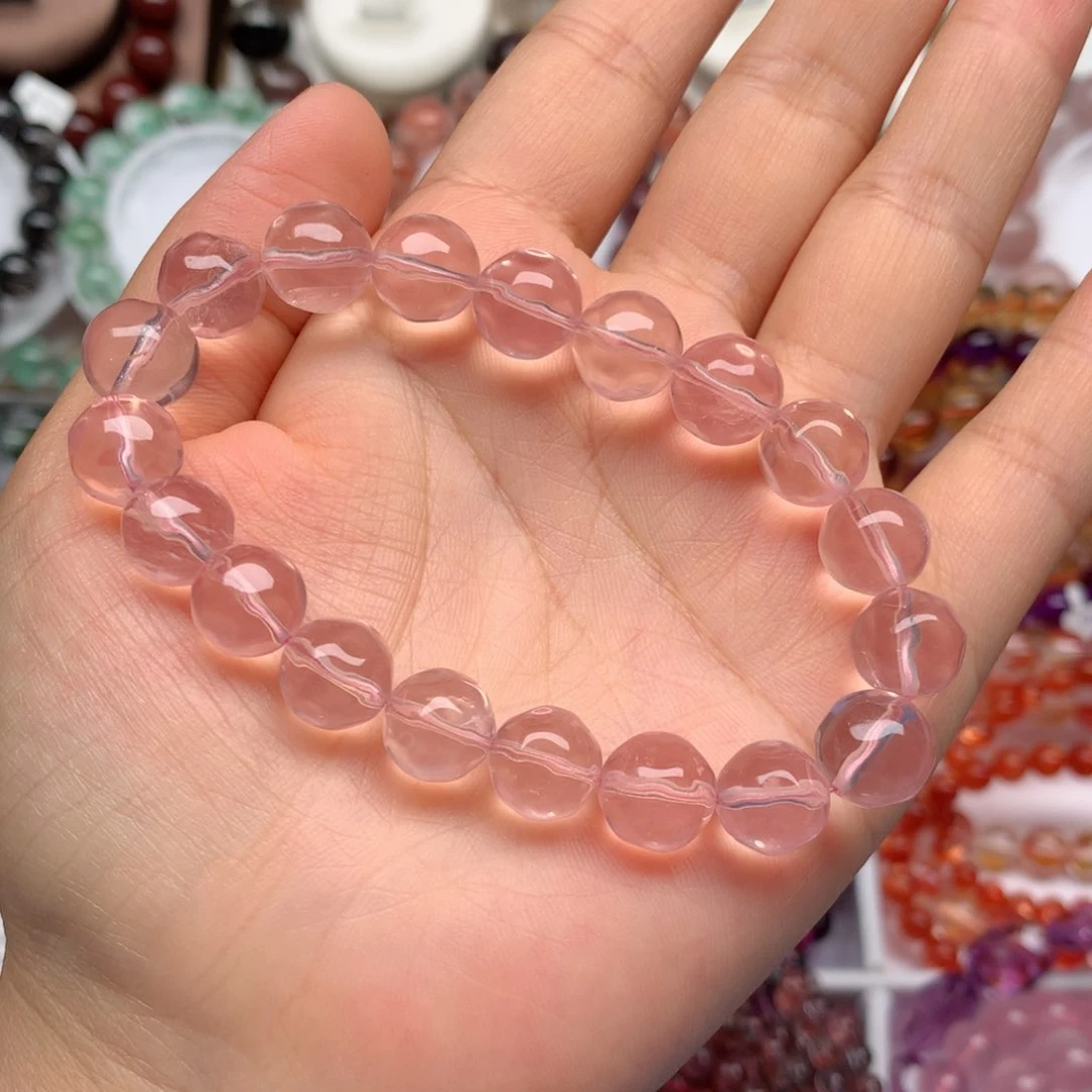 水晶手链未镶嵌菠萝珠粉晶10