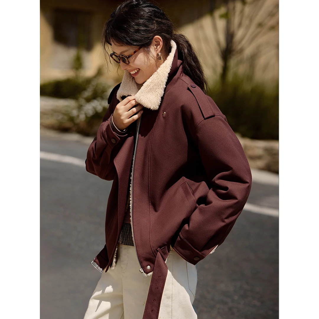 XWI/欣未【伯克冬日】2025冬季都市轻通勤休闲松弛感派克服外套6858