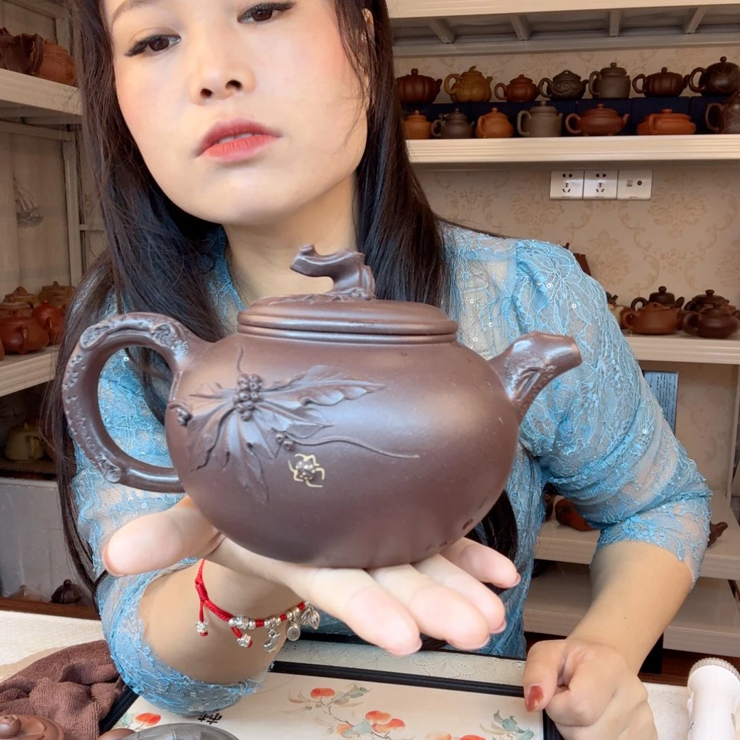 清***湖紫砂茶壶精工制作微暇