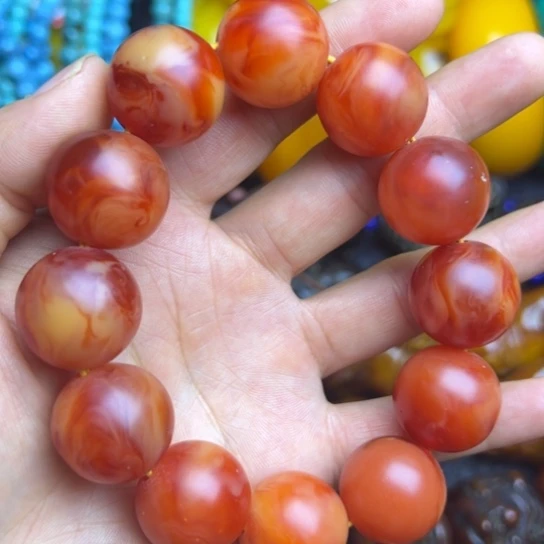 琥珀未镶嵌手链蜜蜡