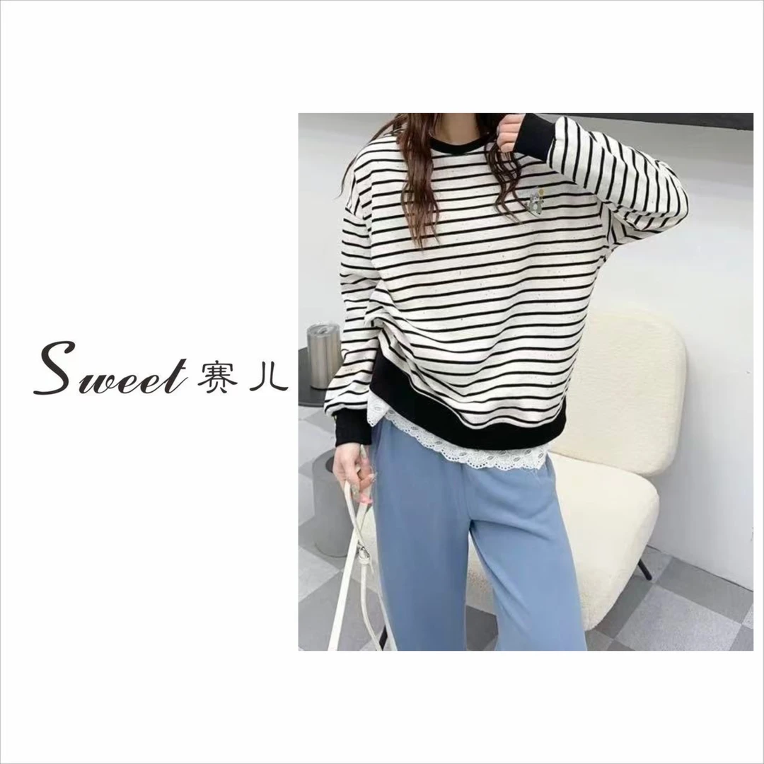 【赛儿专属】｛1317｝小猫条纹T恤卫衣