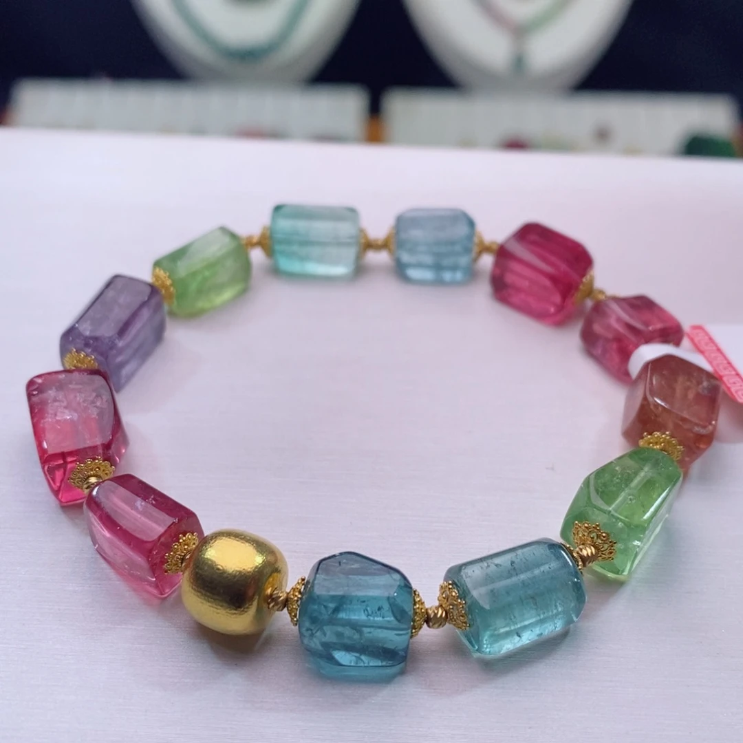 手链18K金镶嵌碧玺碧玺