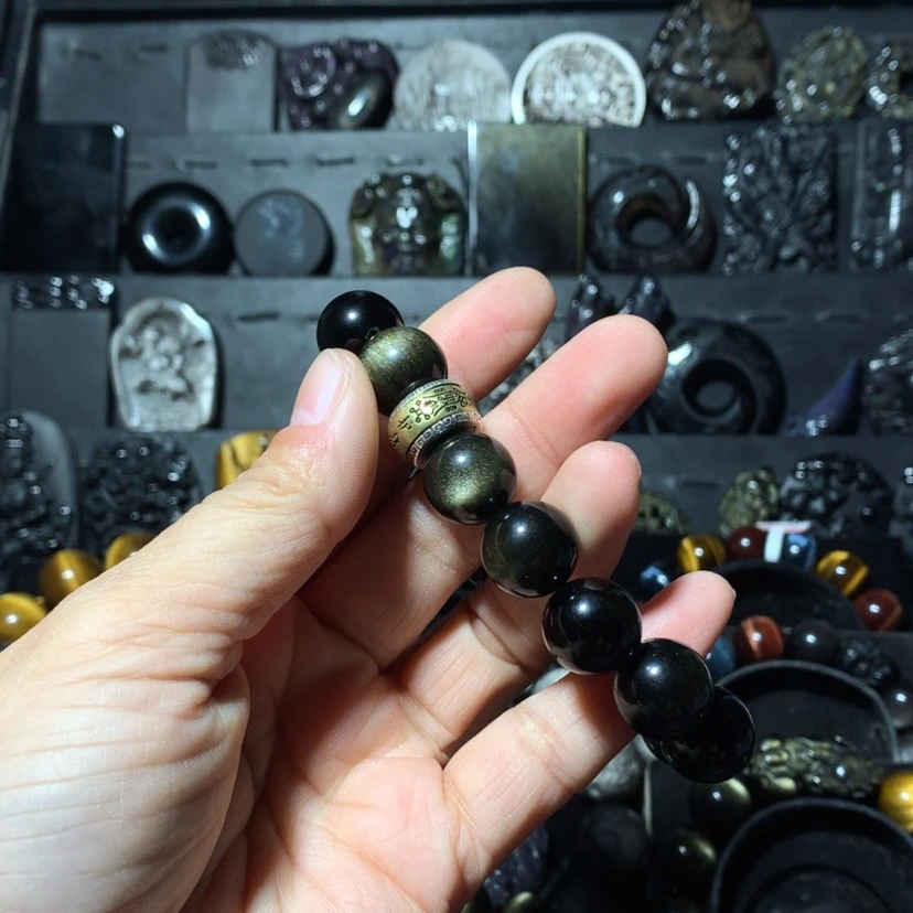 【闪购商品】黑曜岩手串未镶嵌?***?