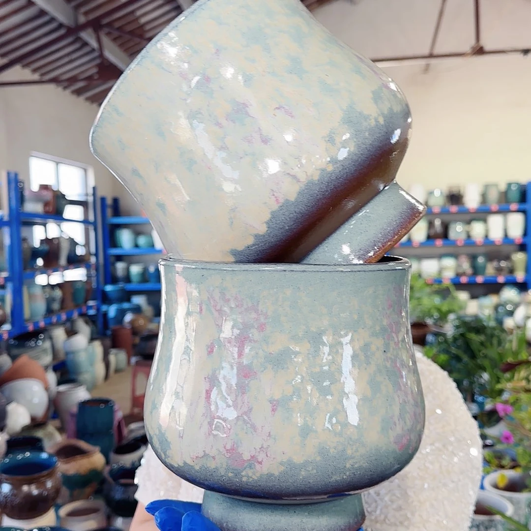 紫砂花盆高20口19