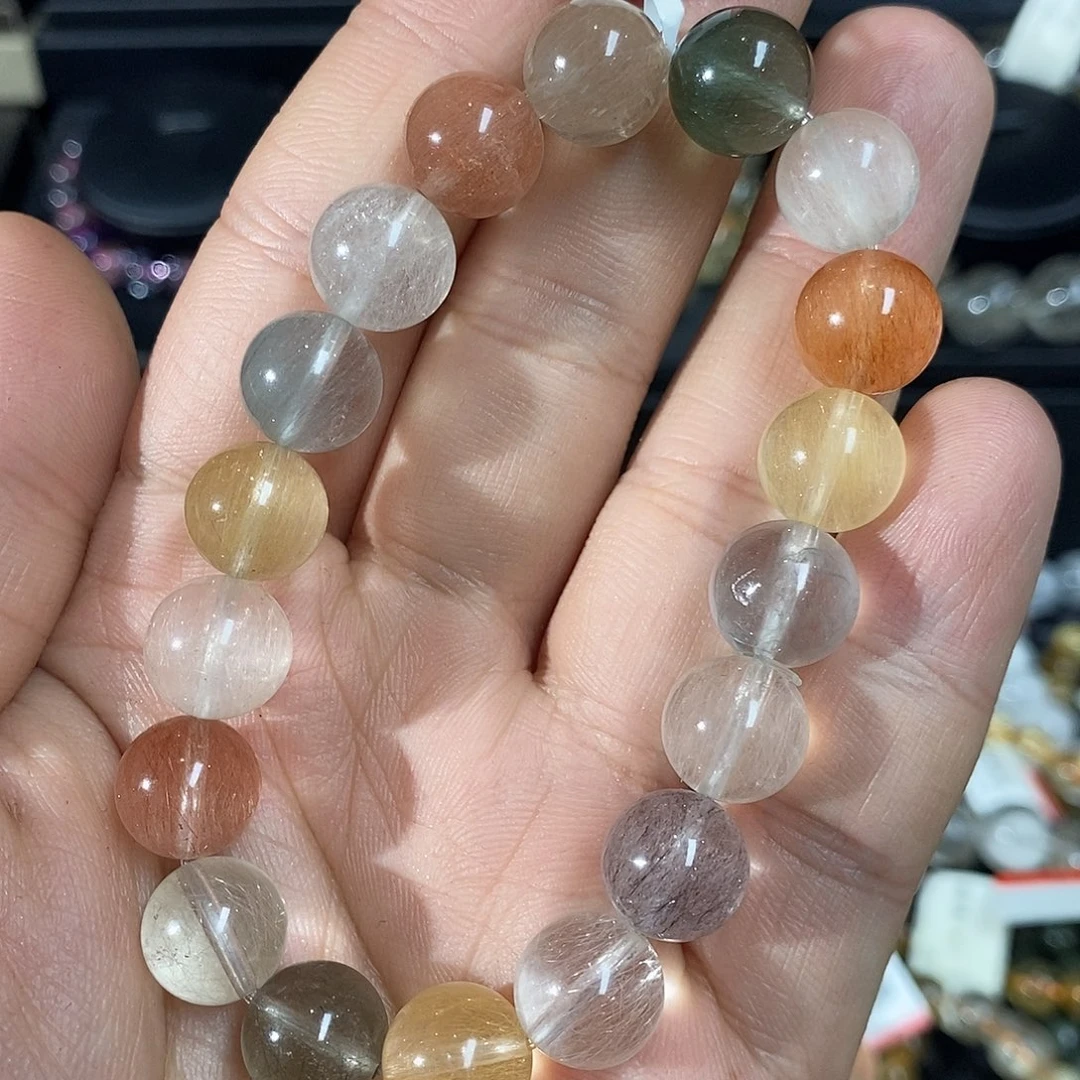 未镶嵌手链水晶彩兔毛
