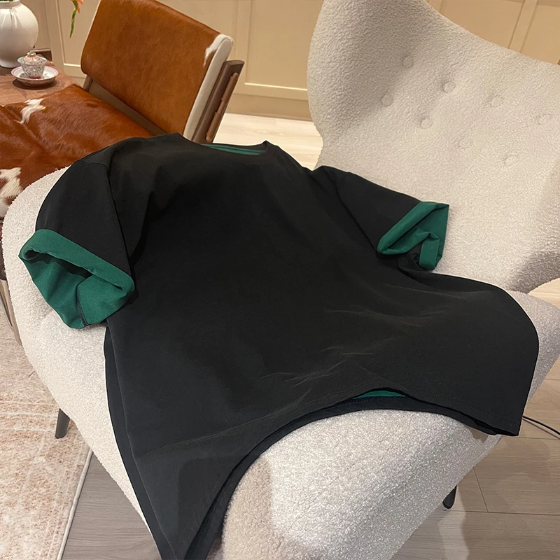 ZUOXIAOQI双色双织重工T ZQ五一旅游出街衣服夏季上新百搭舒适