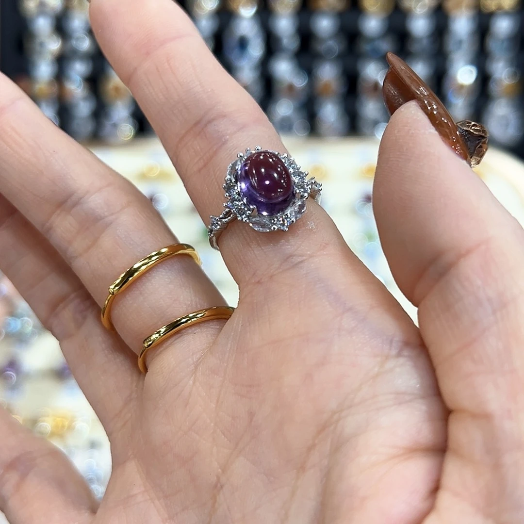 水晶金色拖不保色介意慎拍银托不掉色哦银S925镶嵌小*刀