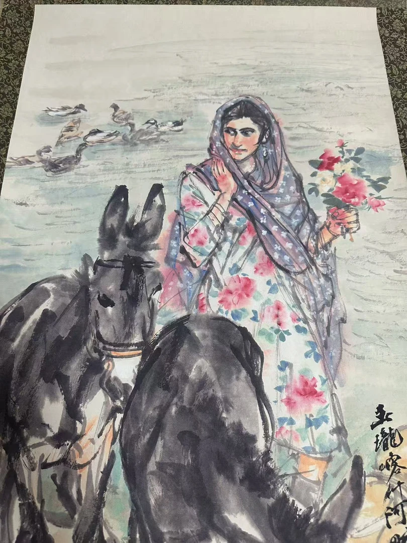 中堂胄客厅办公室适用古山水丝绸画卷轴国画