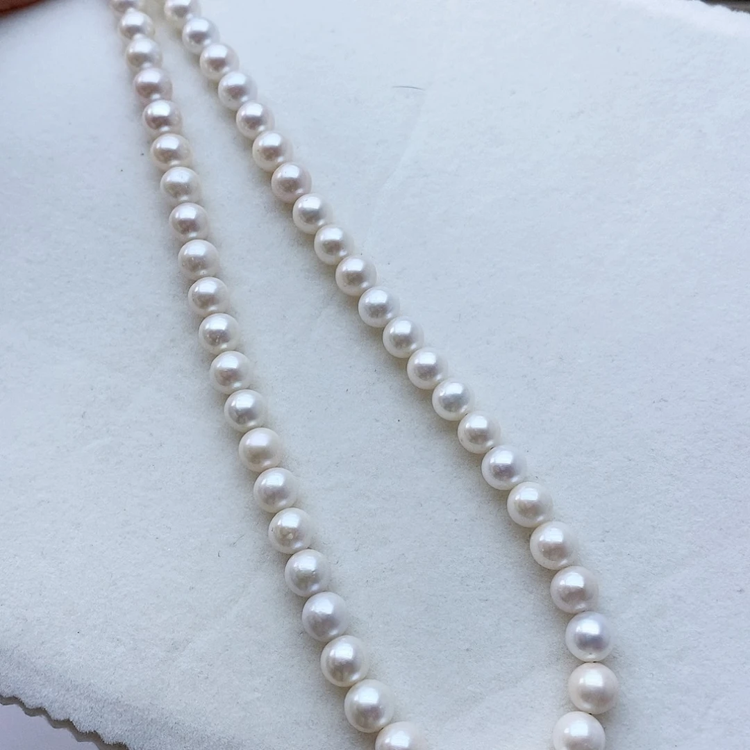 银S925镶嵌淡水珍珠项链7.5-8mm